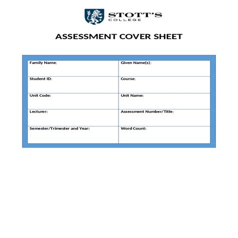 Assessment Cover Sheet