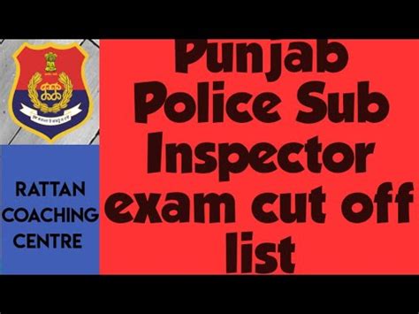 Punjab Police Sub Inspector Cut Off List Punjabpolice