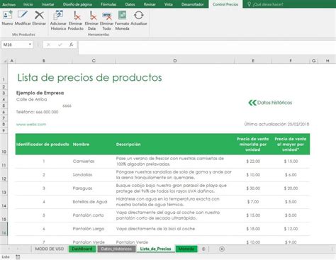 Cómo controlar los precios Excel para crear listas de precios