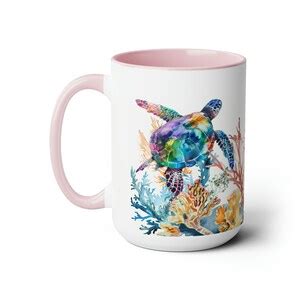 Sea Turtles Creatures Of The Sea Gorgeous Two Tone Coffee Mug With