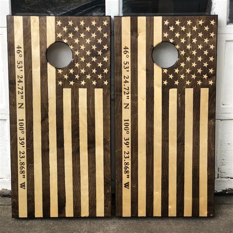 American Flag Cornhole Boards BOARDS ONLY Natural Finish Etsy