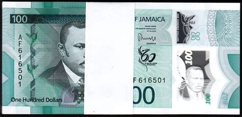 Jamaica Dollars Unc Bundle Pack Pcs Polymer P