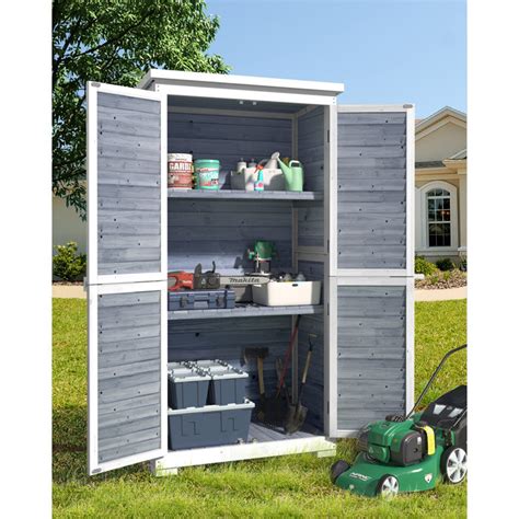 Aiho Ft W X Ft D Solid Wood Vertical Storage Shed Reviews Wayfair