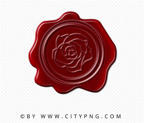 Rose Flower Red Seal Wax Stamp FREE PNG Citypng