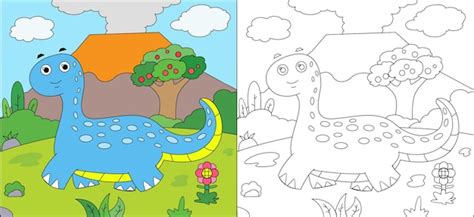 Livre De Coloriage Dino Vecteur Premium