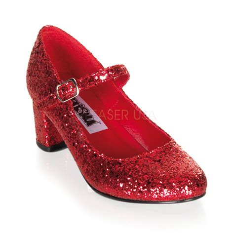 Red Glitter Ruby Slippers Dorothy Wizard Of Oz Glinda Costume Heels