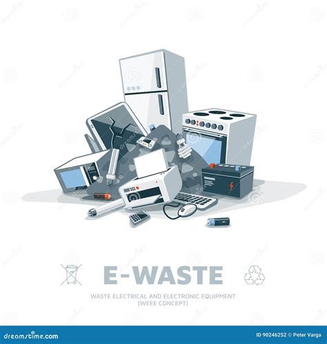 E Waste Pile Stock Vector Illustration Of Ecology Appliances