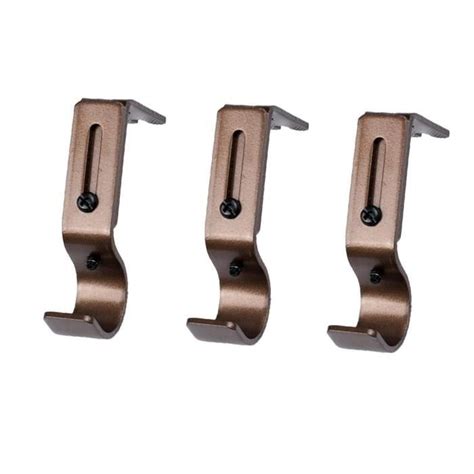 Supports Fixation Murale pour Tringle à Rideau Réglable 3x marron