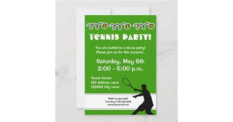 Tennis party invitations | Zazzle