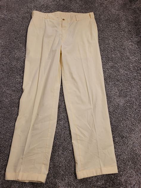 Bills Khakis Chino Pants M2 Flat Front Men Size 38x33 Made In Usa Yellow Cuffed Ebay