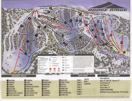 Dodge Ridge ski map, California, USA, North America