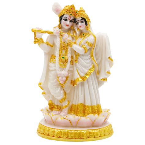 Buy Alikiki Hindu Radha Krishna Idols Statue H Marble Look Indian