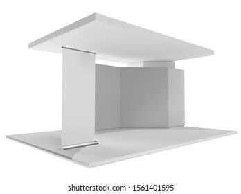 White Template Empty Kiosk Mock Booth Stock Illustration 2190167043