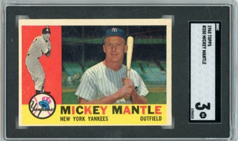 Mickey Mantle 1960 Topps 350 SGC 3 VG Yankees HOF EBay