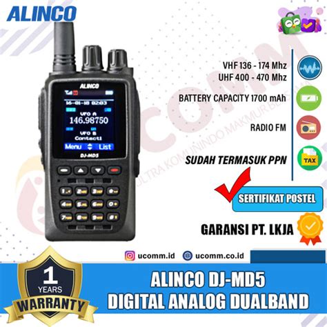 Promo Alinco Dj Md Dj Md Djmd Ht Dmr Dualband Vhf Uhf Garansi