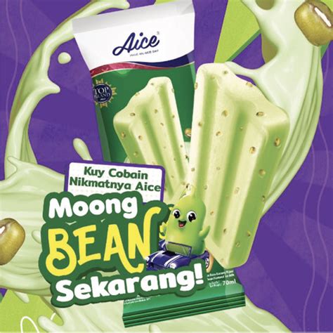 Promo Aice Ice Cream Moong Bean Es Krim Kacang Hijau Stick Isi 10pcs