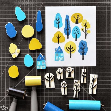 Trees Block Print Pattern By Andrea Lauren Andrea Lauren Sellos