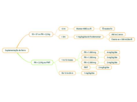 Suplementação de Ferro Mind Map