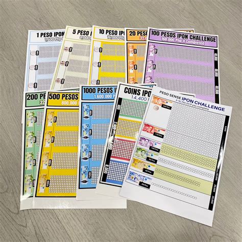 Ipon Chart Guide Sticker Label Peso Sense Ipon Challenge And 1 Bill Shopee Philippines