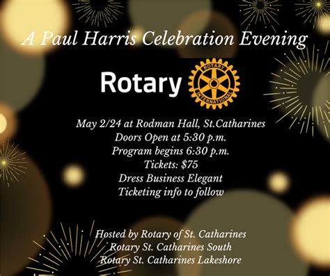 St Catharines Clubs Announce Paul Harris Event Rotary District 7090