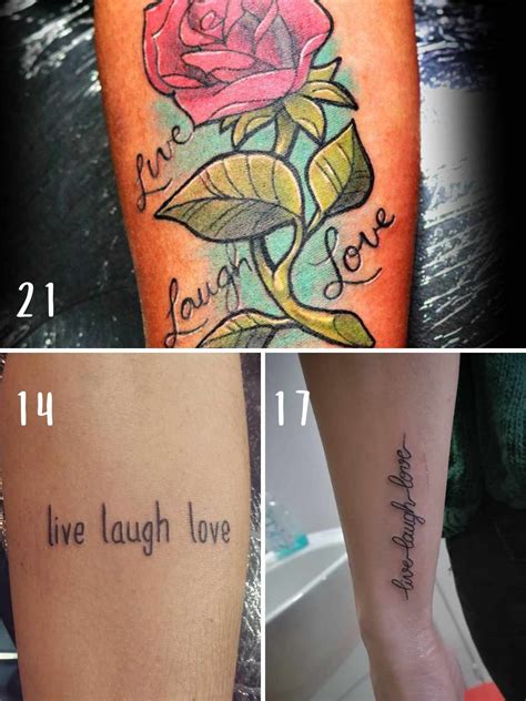 47 Live Laugh Love Tattoos Cute Quotes Designs Tattoo Glee