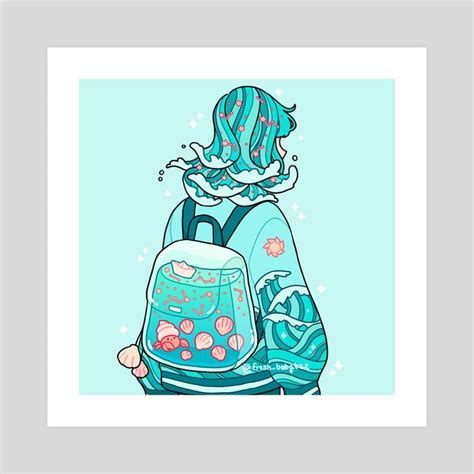 Salty Shells An Art Print By Fresh Bobatae Kawaii Art Kawaii