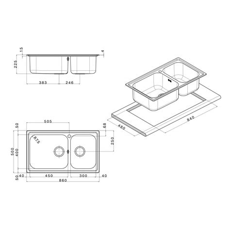 Lavello Da Incasso Vasche Semifilo X Cm Acciaio Inox Linear