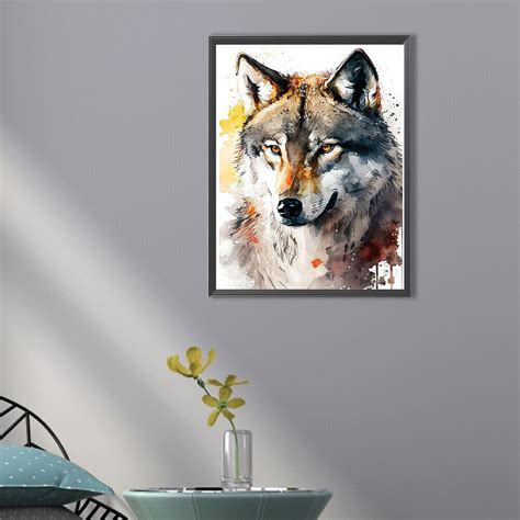 5D DIY Full Round Drill Diamond Painting Wolf Kit Art Home Decoration