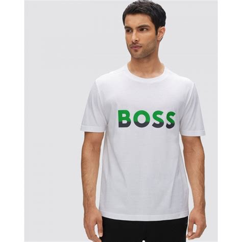 Boss Green Tee 1 Two Tone Graphic Logo T Shirt Mens From Cho Fashion