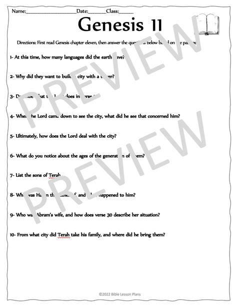 Book Of Genesis Questions Chapters 11 15 Made By Teachers