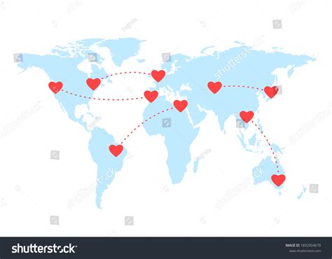 World Map Separated Loving Couples Love Stock Vector (Royalty Free) 1892904679 | Shutterstock