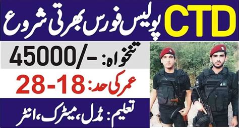 Ctd Jobs Punjab Police In Pakistan For Males Female S