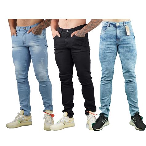 Kit Cal As Jeans Masculino Sarja Skinny Slim Lycras Moda Fashion