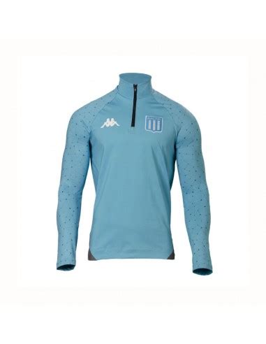 BUZO MEDIO CIERRE RACING CLUB KAPPA 2023 CELESTE SLIM FIT