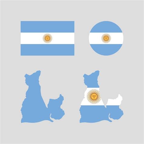 Premium Vector | Argentina 1818 national map and flag vectors set