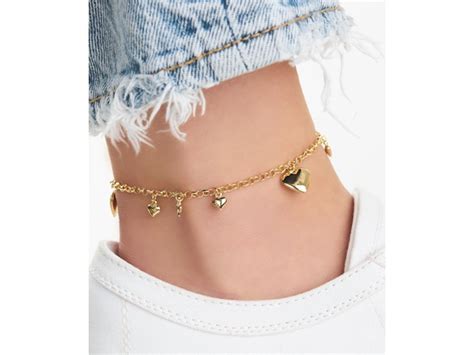 18K Gold Anklets Heart