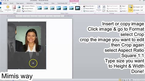 How To Make X And X Id Picture Using Microsoft Word Youtube