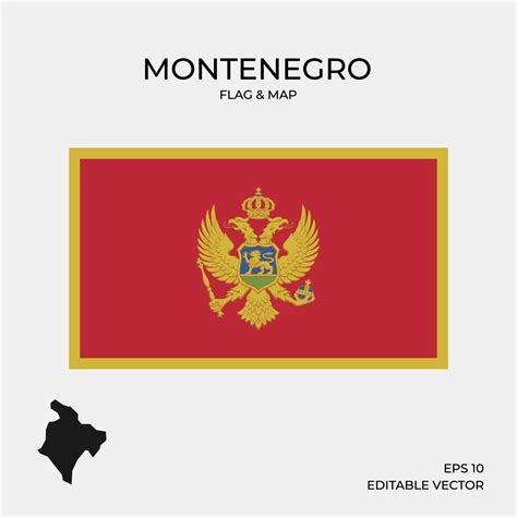 Montenegro Map And Flag Vector Art At Vecteezy