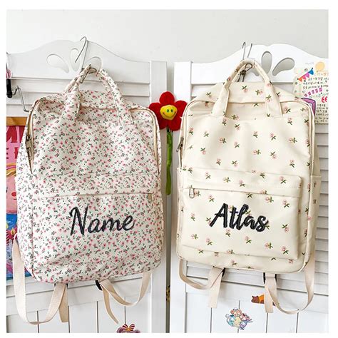 Mochila Floral Personalizada Para Ni As Dulces Ligera Estudiantes De