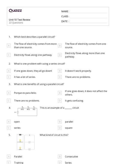 Electric Charge Field And Potential Worksheets For Th Class On