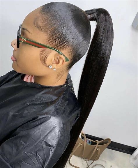 Straight Ponytail Hairstyles For Black Hair