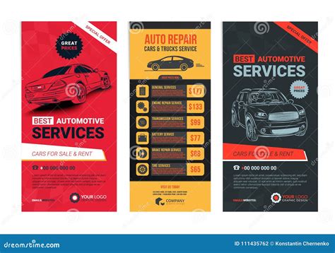 A Set Of Web Automotive Services Banners Collection Layouts Stock