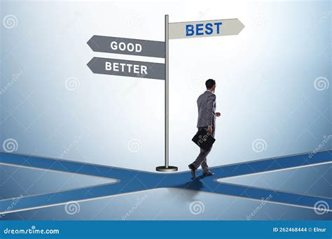 Crossroads Concept With Good Better And Best Stock Illustration