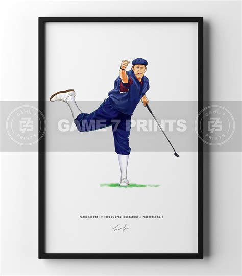 Payne Stewart 1999 Us Open Illustrated Print Poster Golf Art Etsy Israel