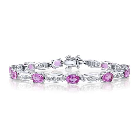 SOLD – Estate Pink Sapphire and Diamond Bracelet 5.50 carats ...