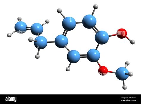 D Image Of Eugenol Skeletal Formula Molecular Chemical Structure Of