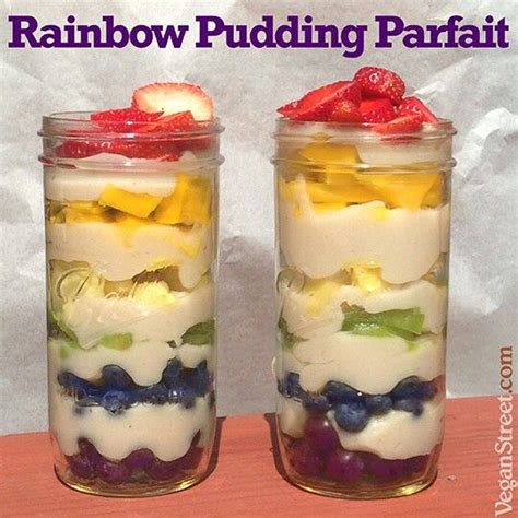 Rainbow Pudding Parfait Vegan New Recipes Vegan Recipes Pudding