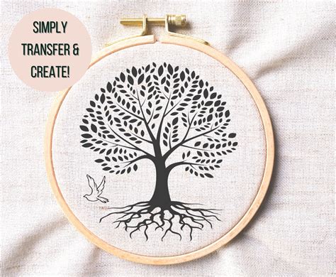 Tree of Life Hand Embroidery Pattern Tree Hand Embroidery Design Tree ...