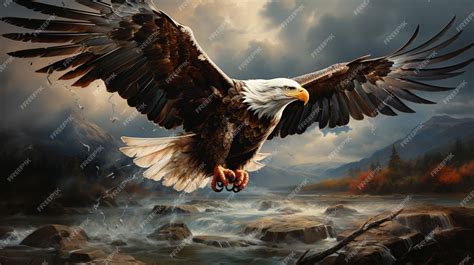 Premium Photo | Eagle flying on the mountain