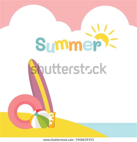 Border Design Summer Theme Stock Vector Royalty Free 1968639193 Shutterstock